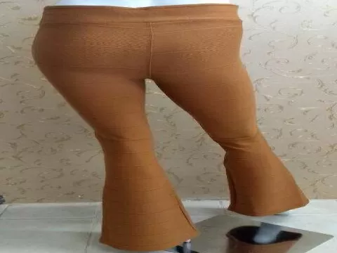 CALÇA FLARE BANDAGEM BRUVILLA - Caramelo