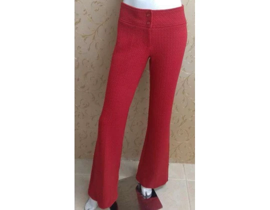 CALÇA FLARE COM TECIDO TEXTURIZADO SEIKI 250815 - Vermelho