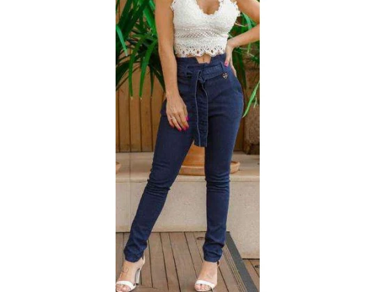 CALÇA JEANS CLOCHARD ABERTURA NA CINTURA RAZON