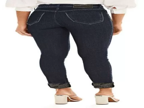 CALÇA JEANS SKINNY COS MEDIO MORENA ROSA 205118 - Jeans escuro