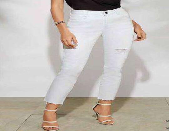 CALÇA JEANS SLIM CROPPED MORENA ROSA 204410 - Branco