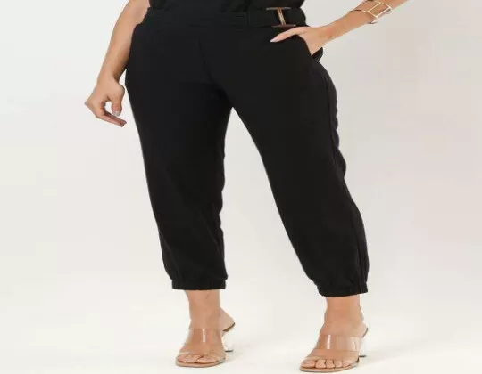 CALÇA JOGGER VISCOSE FIVELA SEIKI 251055 - Preto