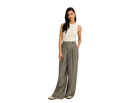 CALÇA LAIZA PREGAS BEAUTIFULL 30718 - Cinza