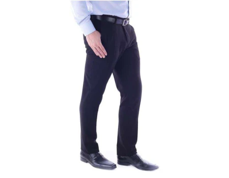 CALÇA MASCULINA COM PREGAS TERRA SANTA MICRO FIBRA - Preto