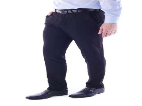 CALÇA MASCULINA COM PREGAS TERRA SANTA MICRO FIBRA - Preto