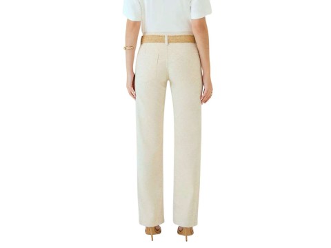 CALÇA MOM FIT COM ALTO MARIA VALENTINA 04065 - Cru