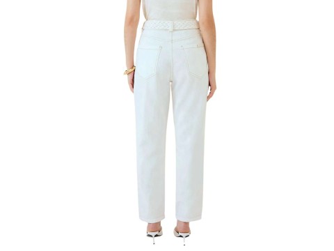 CALÇA MOM FIT COM ALTO MARIA VALENTINA 04065 - Off white
