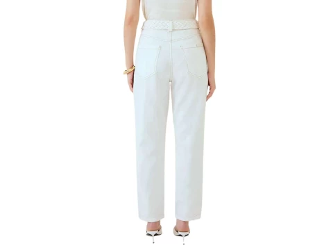 CALÇA MOM FIT COM ALTO MARIA VALENTINA 04065 - Off white