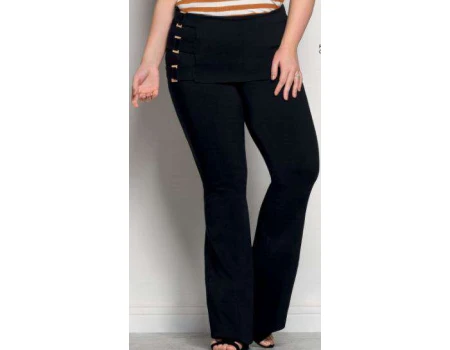 CALÇA SAIA FLARE COM DETALHE ELEGANCE 021295 - Preto