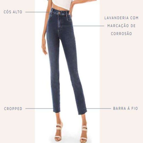 CALÇA SLIM CROPPED COS ALTO MORENA ROSA 204600 - Jeans