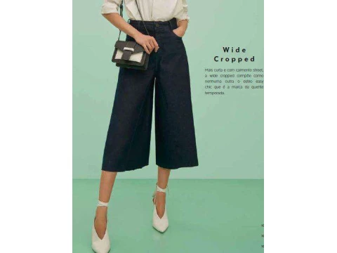 CALÇA WIDE CÓS ALTO BARRA REFILADA MORENA ROSA 203604