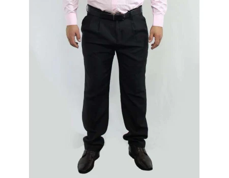 CALÇA SOCIAL MASCULINA COM PREGAS TERRA SANTA 302 - Preto