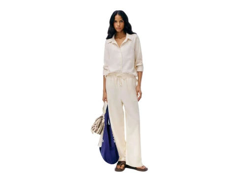 CAMISA C/ BOTÕES MANGA LONGA K5QH - Creme