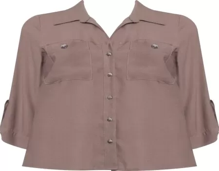 CAMISA CREPE MANGAS 3/4 C/MARTINGALE SEIKI 720207 - Caqui