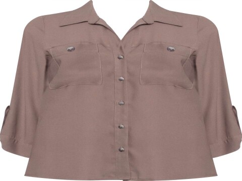 CAMISA CREPE MANGAS 3/4 C/MARTINGALE SEIKI 720207 - Caqui