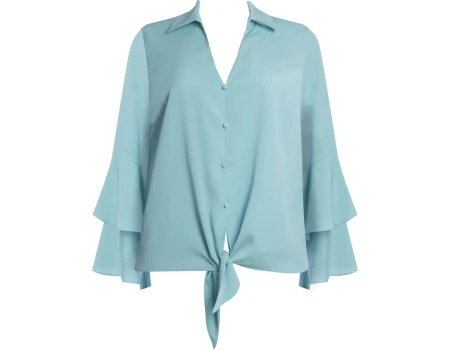 CAMISA CREPE NOZINHO MG BABADO DUPLO NITROGEN 320619 - Verde