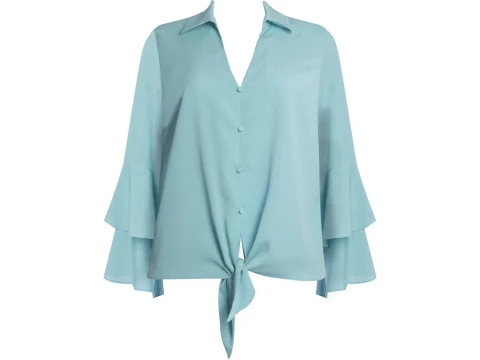 CAMISA CREPE NOZINHO MG BABADO DUPLO NITROGEN 320619 - Verde