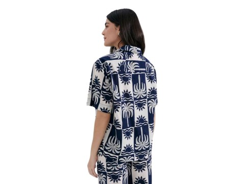 CAMISA FEM TEMA PRAIA HERING K5W6 - Marinho