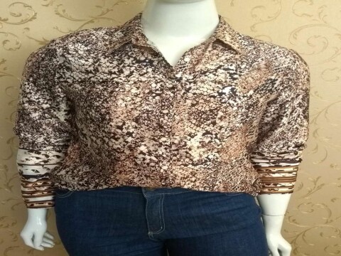 CAMISA FEMININA MANGA LONGA SEIKI 920364 - Marrom