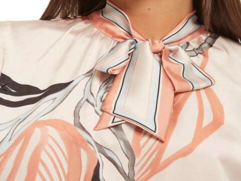 CAMISA GOLA LAÇO COM AMARRAÇÃO MORENA ROSA 115830 - Off white