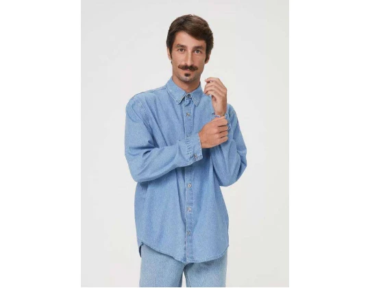 CAMISA JEANS MANGA LONGA MASCULINA HERING H2LP - Jeans