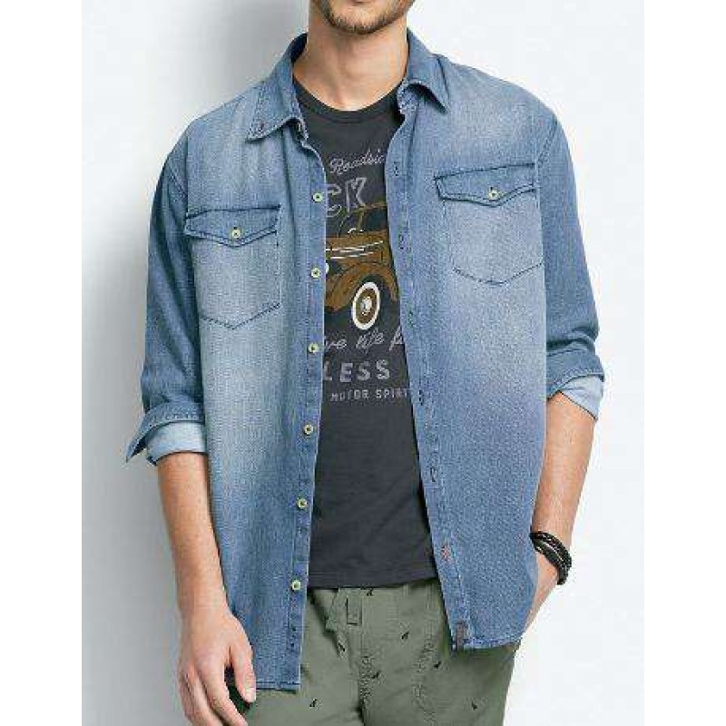 camisa jeans hering masculina