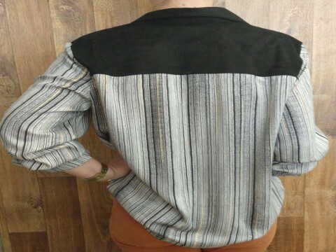 CAMISA MANGA LONGA DETALHE MARIA VALENTINA 105415 - Preto