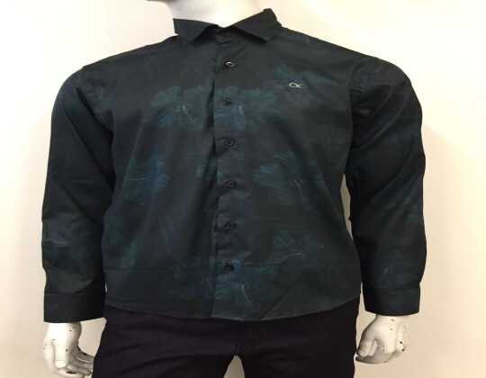 CAMISA MANGA LONGA ESTAMPADA OGOCHI 1428472 - Marinho