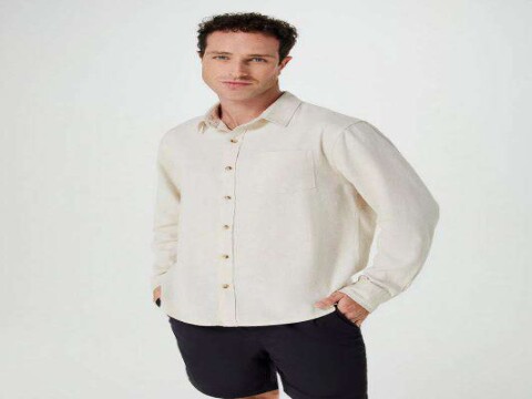 CAMISA MANGA LONGA LINHO HERING K48F - Bege