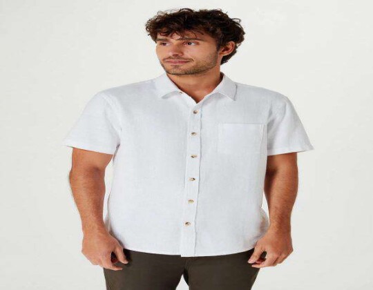 CAMISA MASCULINA COM BOTÕES EM LINHO HERING K48R - Branco