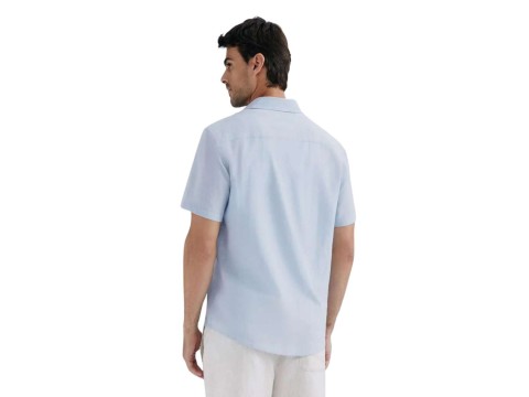 CAMISA MASCULINA EM LINHO HERING KGNM - Azul claro