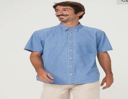 CAMISA MASCULINA JEANS HERING H2LN - Jeans