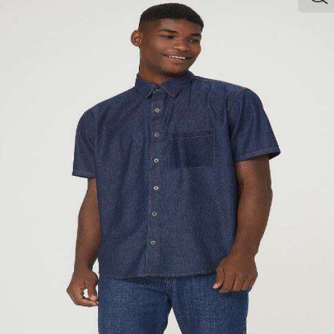 CAMISA MASCULINA JEANS HERING H2LN - Jeans escuro