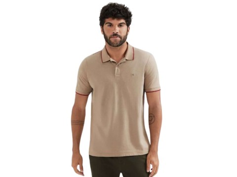 CAMISA POLO BÁSICA MASCULINA HERING 3M2A - Bege