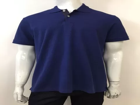 CAMISA POLO BÁSICA MASCULINA SLIM OGOCHI 7420008 - Azul