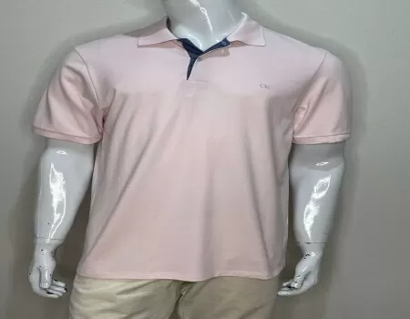 CAMISA POLO MASCULINA CASUAL OGOCHI 7000001 - Rosa claro