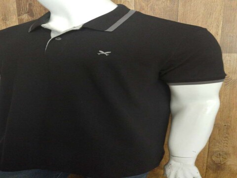 CAMISA POLO MASCULINA BÁSICA COM BORDADO HERING 036H - Preto