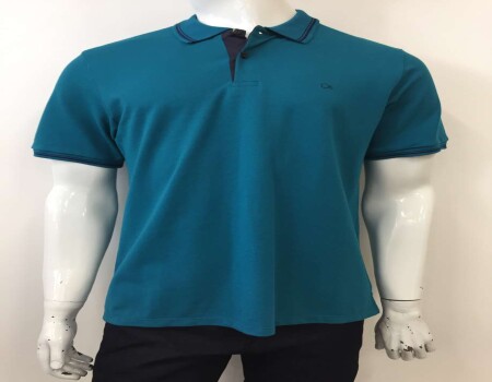 CAMISA POLO MASCULINA SLIM OGOCHI 7420003 - Turquesa