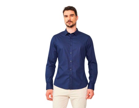 CAMISA SOCIAL FIT MG LONGA COLCCI 031.01.04643 - Marinho