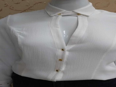 CAMISA SUBLIMADA COM TRANSPASSE ELEGANCE 06578 - Branco