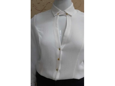 CAMISA SUBLIMADA COM TRANSPASSE ELEGANCE 06578 - Branco