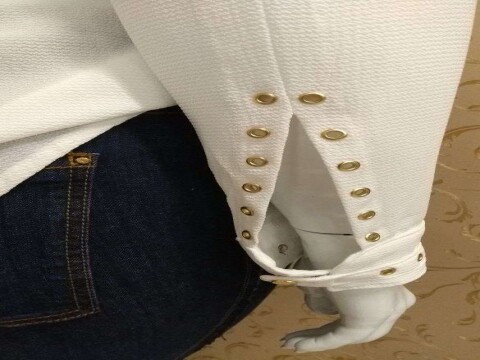 CAMISA SUBLIMADA COM TRANSPASSE ELEGANCE 06578 - Branco