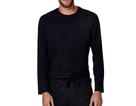 CAMISETA MASCULINA BÁSICA MANGA LONGA HERING N2MX - Preto