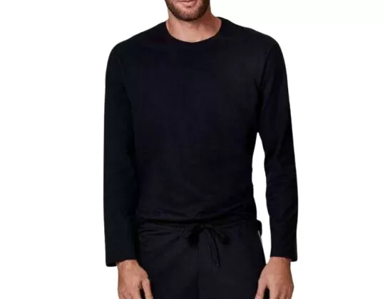 CAMISETA MASCULINA BÁSICA MANGA LONGA HERING N2MX - Preto