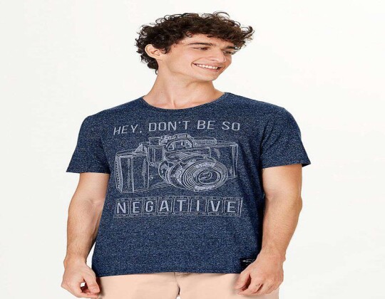 CAMISETA MASCULINA ESTAMPADA HERING 4EXA - Azul