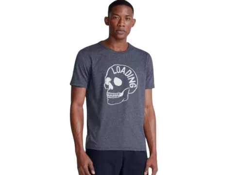 CAMISETA MASCULINA ESTAMPADA HERING 4F87/1 - Cinza