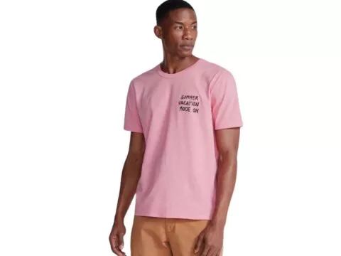 CAMISETA MASCULINA ESTAMPADA HERING 4F87/1 - Rosa