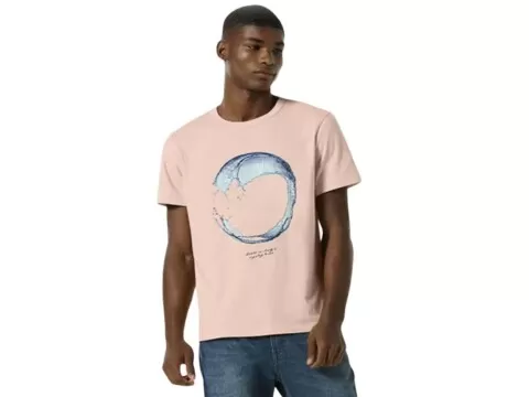 CAMISETA MASCULINA ESTAMPADA HERING 4F87 - Rosa