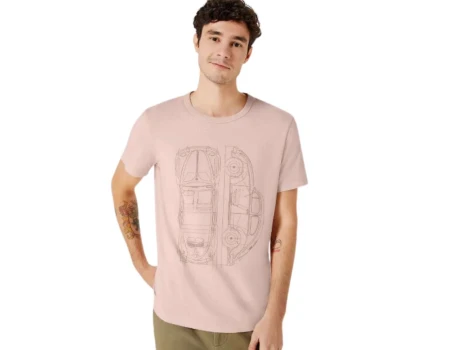 CAMISETA MASCULINA ESTAMPADA HERING 4F872 - Rosa claro