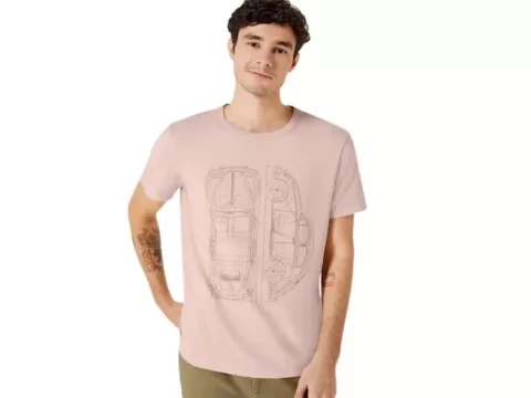 CAMISETA MASCULINA ESTAMPADA HERING 4F872 - Rosa claro